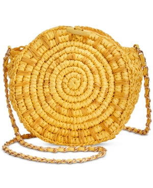 INC Straw Circle Crossbody Gold/Gold