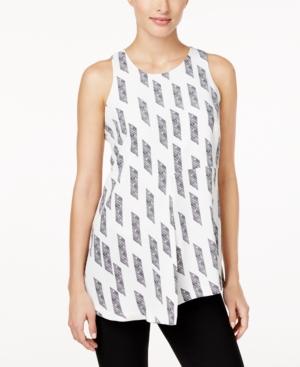 Alfani Sleeveless Draped Blouse White Angle Piece 6