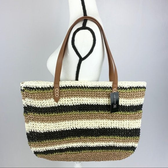 INC Tropical Straw Tote