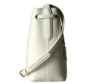 Ralph Lauren Dryden Deb Mini Drawstring B Vanilla with Multi Lizard Flor