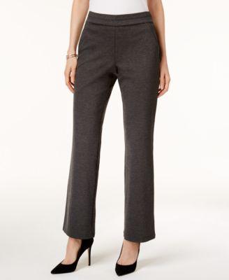 JM Collection Pull-On Ponte-Knit Trousers Charcoal Nite XXL