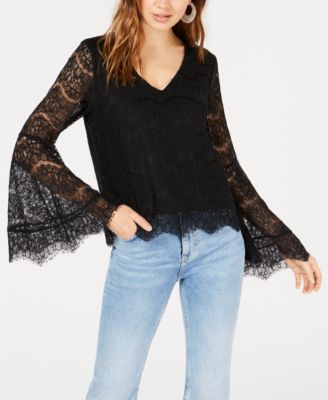 Ultra Flirt Juniors' Lace Bell-Sleeve Top Size XL
