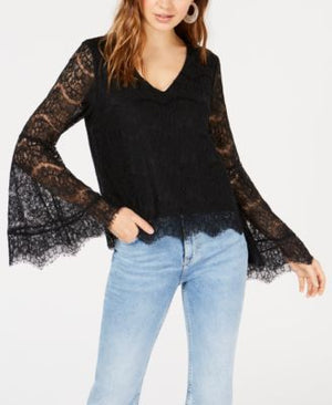Ultra Flirt Juniors' Lace Bell-Sleeve Top Size XL
