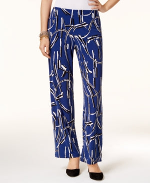 Alfani Printed Pull-On Pants Andromeda Kinetic Curve Multiple Sizes