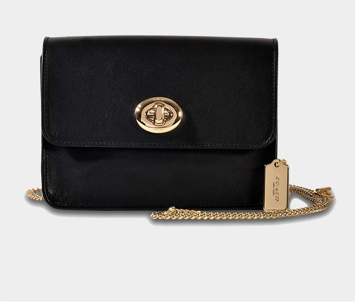 COACH Small Turnlock Chain Crossbody Light GoldBlack