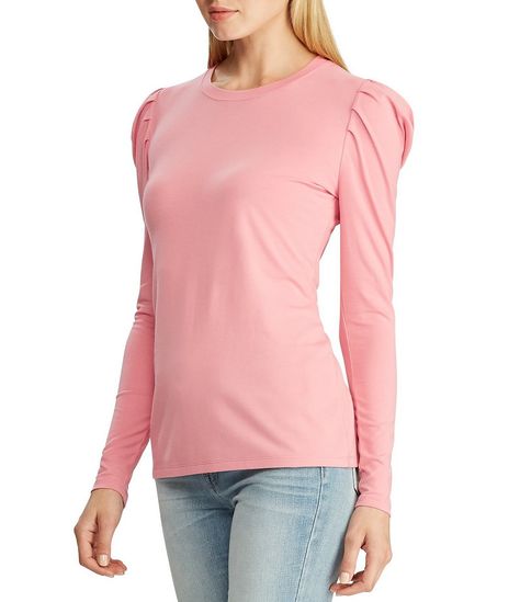 Lauren Ralph Lauren Puffled-Sleeve Top - Apricot Size XL