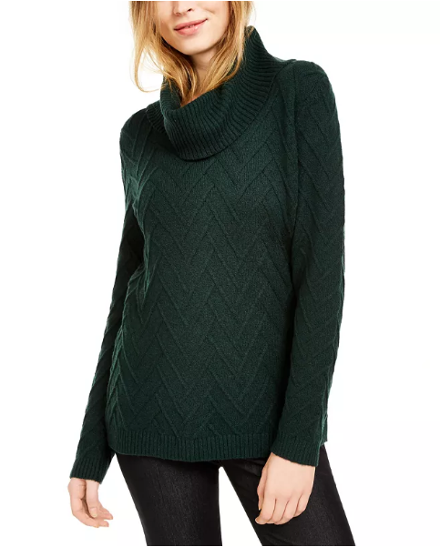 Calvin Klein Chevron-Stitch Cowlneck Sweater Size XL