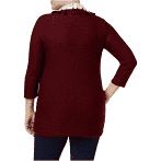 Style & Co. Womens Plus Knit Relaxed Crew-neck Sweater, Scarlet Wine