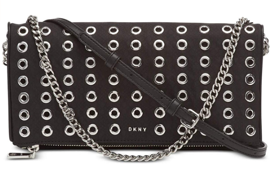 Dkny Grommet Stud Clutch - Black/Silver