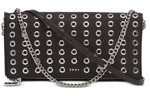 Dkny Grommet Stud Clutch - Black/Silver