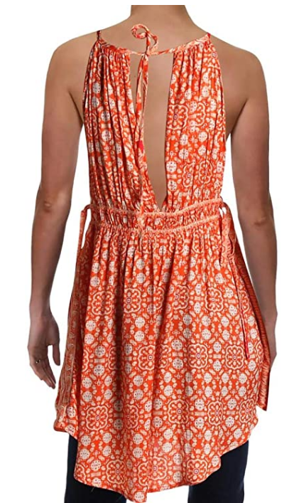 Free People Womens Mid Summers Day Printed Halter Tunic Top Size S