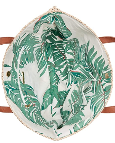 INC Tropical Straw Tote - Sea/Natural