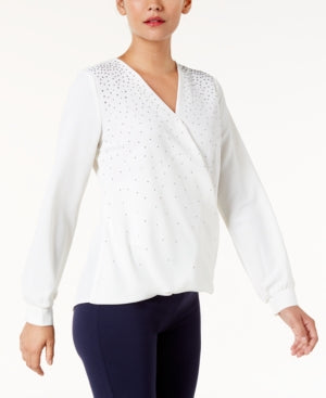 Alfani Embellished Surplice Top XL Multiple Colors