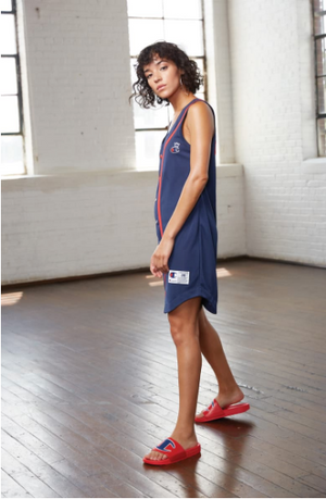 champion mesh dress Champion Blue Mesh Sleeveless Jersey Dress