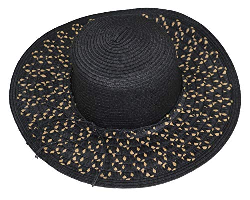 INC International Concepts Beaded Floppy Adjustable Sun Hat (Black, One Size)