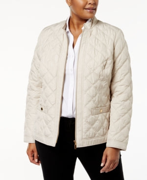 Charter Club Plus Size Quilted Jacket Sand 0X