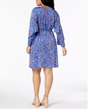 Ny Collection Plus Size Ruffle-Trim Belted A-Line Dress 1X