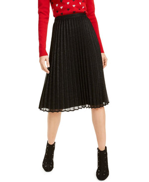 Maison Jules Pleated Metallic Midi Skirt Size XL
